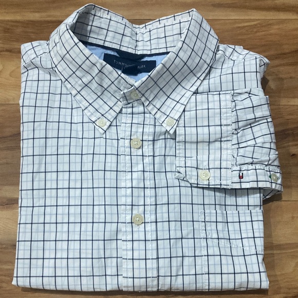 Tommy Hilfiger Other - Tommy Hilfiger Men's Blue and White Plaid Shirt